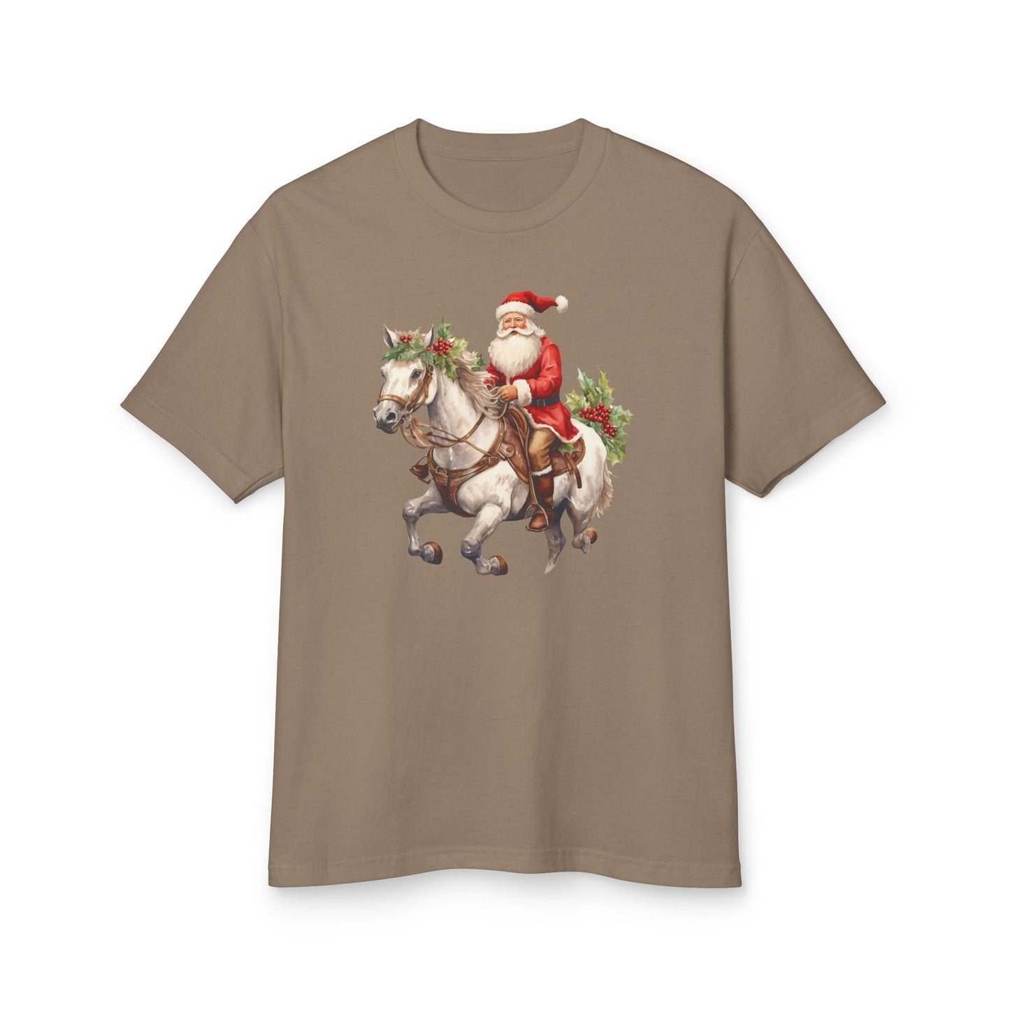 Vintage Santa on Horse Christmas Tee