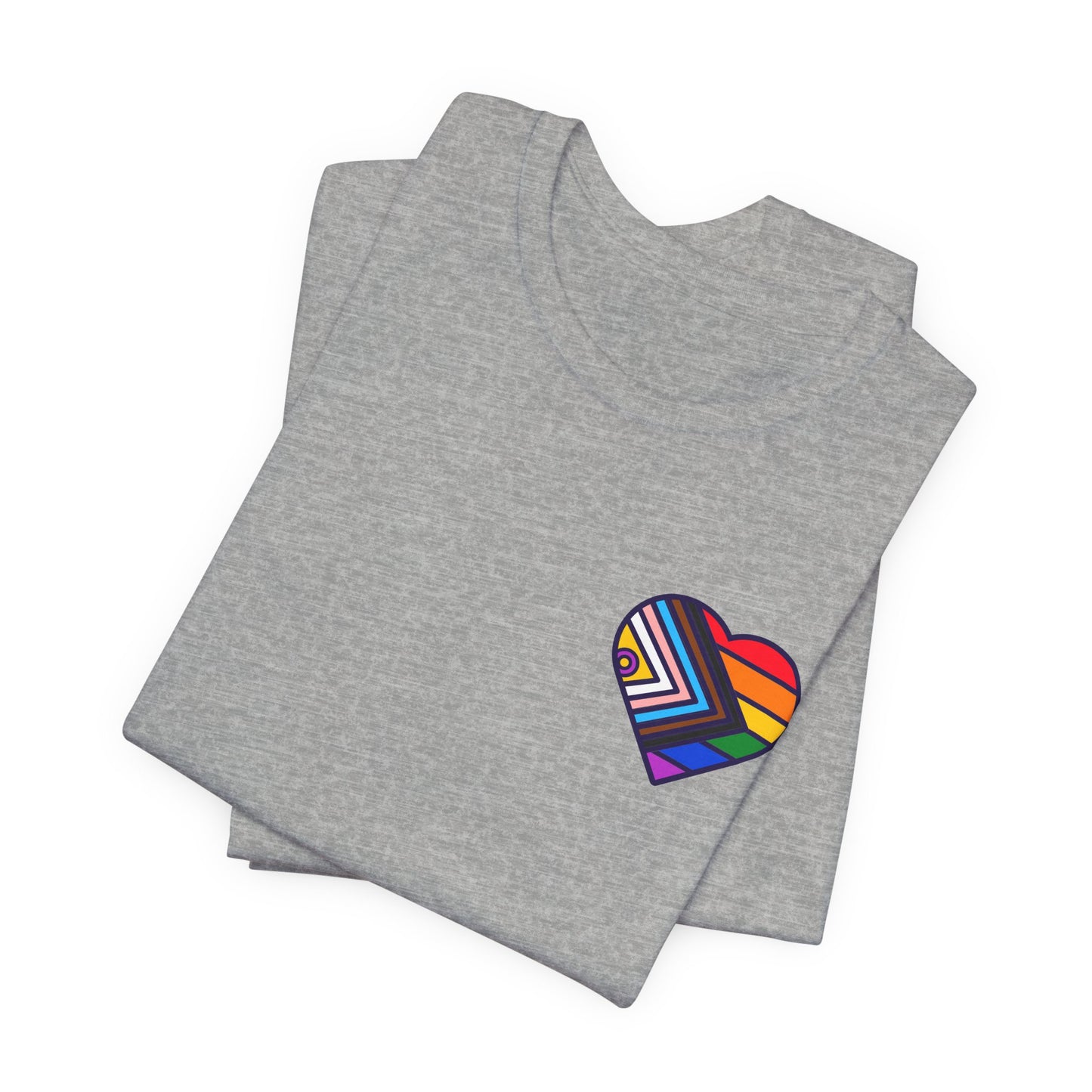 Rainbow Heart Unisex Jersey Tee - Celebrate Love and Pride