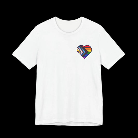 Rainbow Heart Unisex Jersey Tee - Celebrate Love and Pride