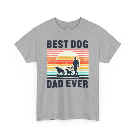 Best Dog Dad Ever Unisex Heavy Cotton Tee - Perfect Gift for Dog Lovers!