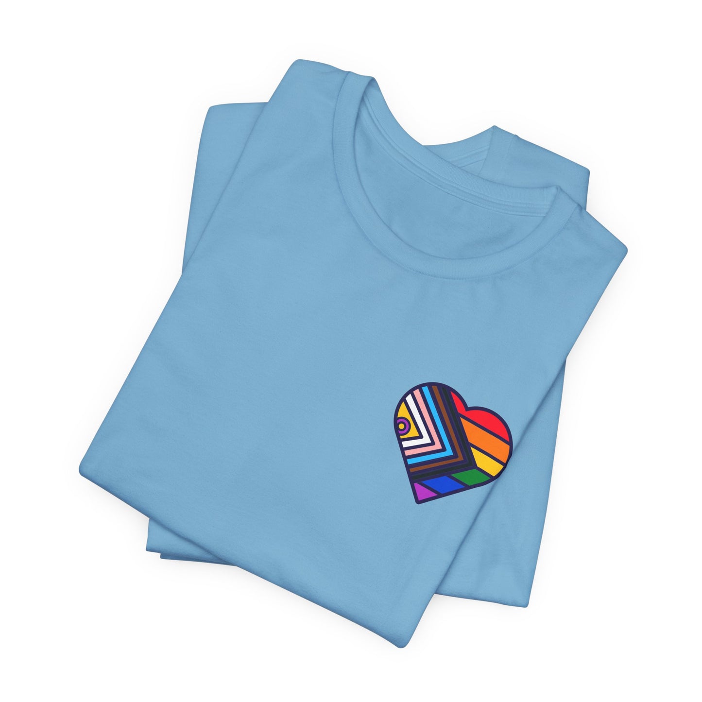 Rainbow Heart Unisex Jersey Tee - Celebrate Love and Pride