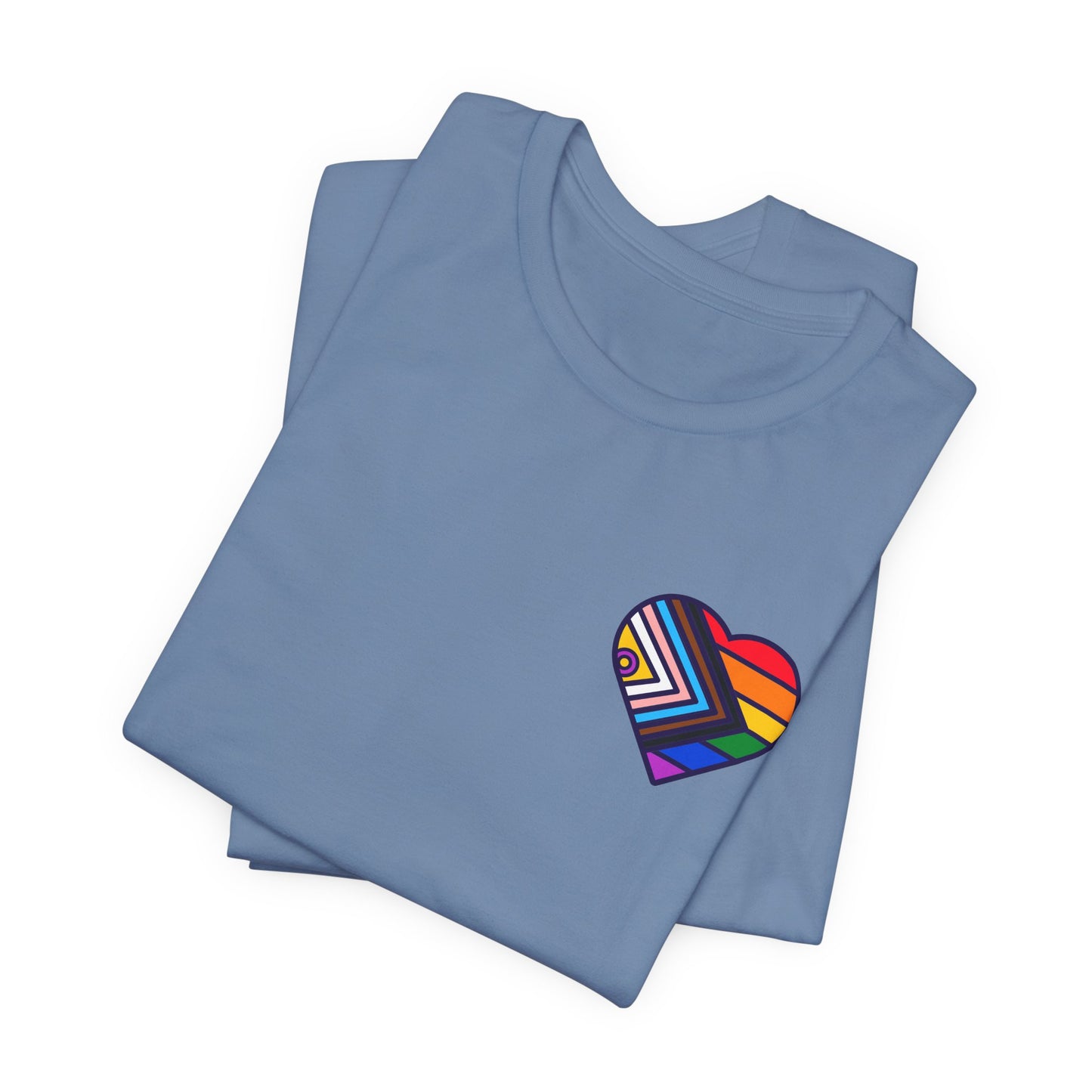 Rainbow Heart Unisex Jersey Tee - Celebrate Love and Pride