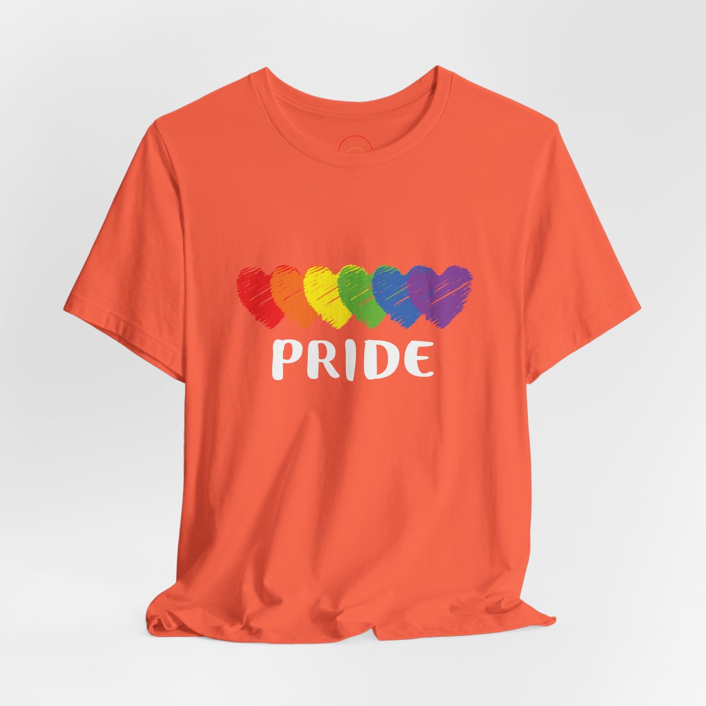 Pride Hearts Unisex Tee - Celebrate LGBTQ+ Pride, Rainbow T-Shirt, Summer Casual Wear, Gift for Pride Month, Colorful Heart Design