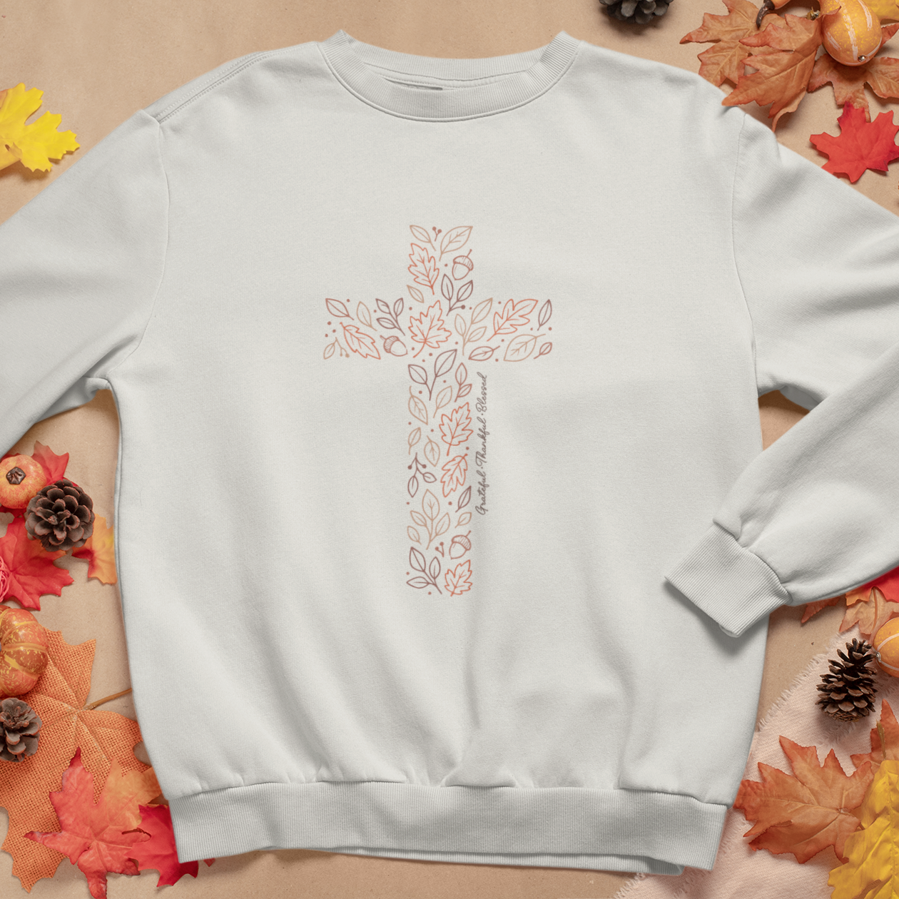 Faithful Fall Crewneck | Grateful Thankful Blessed | PSO